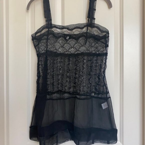 La Perla 100% Silk Lace Slip Dress Black Size 4